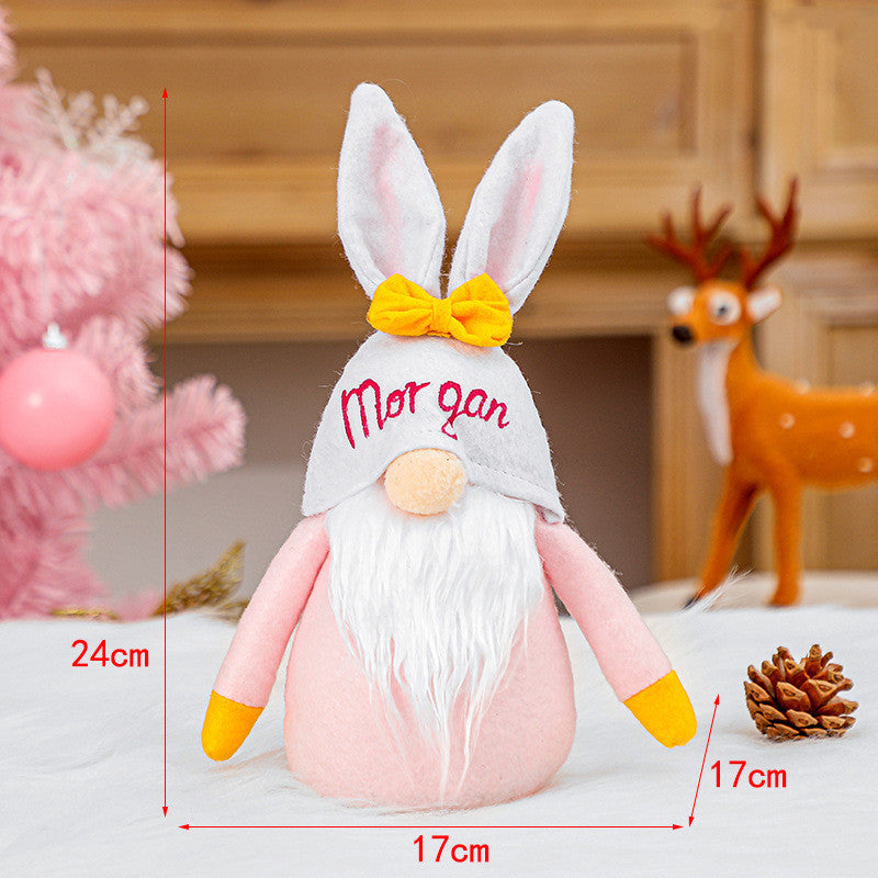 Easter Bunny Doll Decoration Faceless Old Man