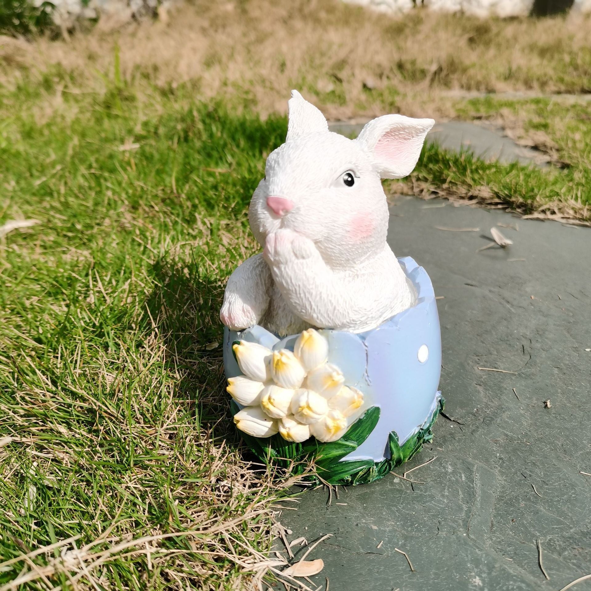 Easter Bunny Egg Resin Sculpture Resin