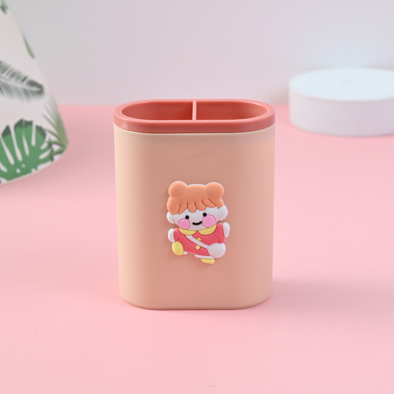 Cartoon Pen Holder Student Stationery Desktop Organizer