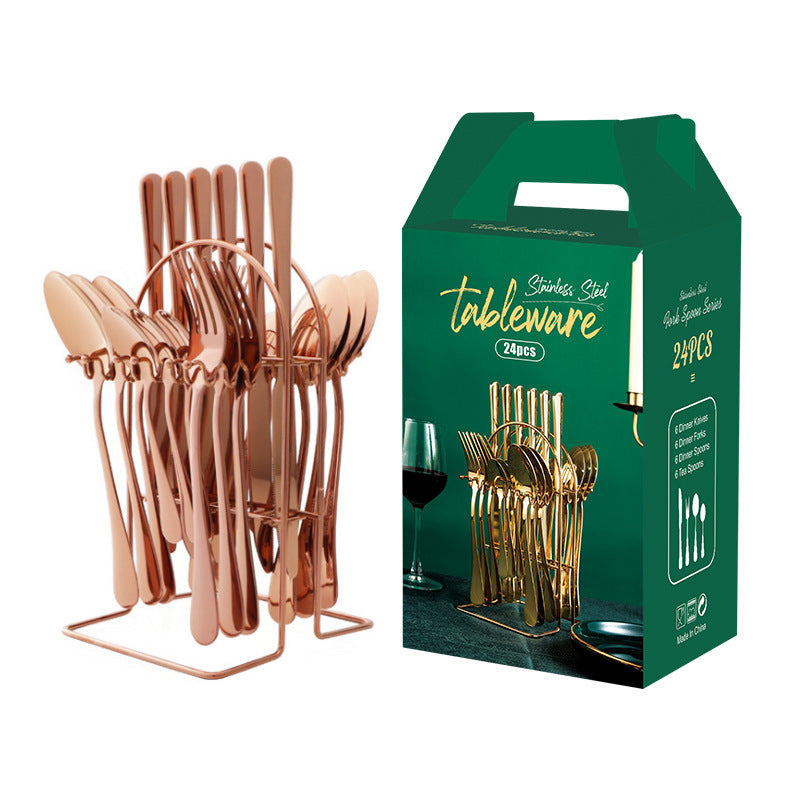 Gold Dinnerware Set Stainless Steel Tableware Set Knife