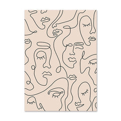 Abstract Girl Single Line Face Leaf Painting Minimalist Wall Art Print Poster Nordic Style Picture Home Decor