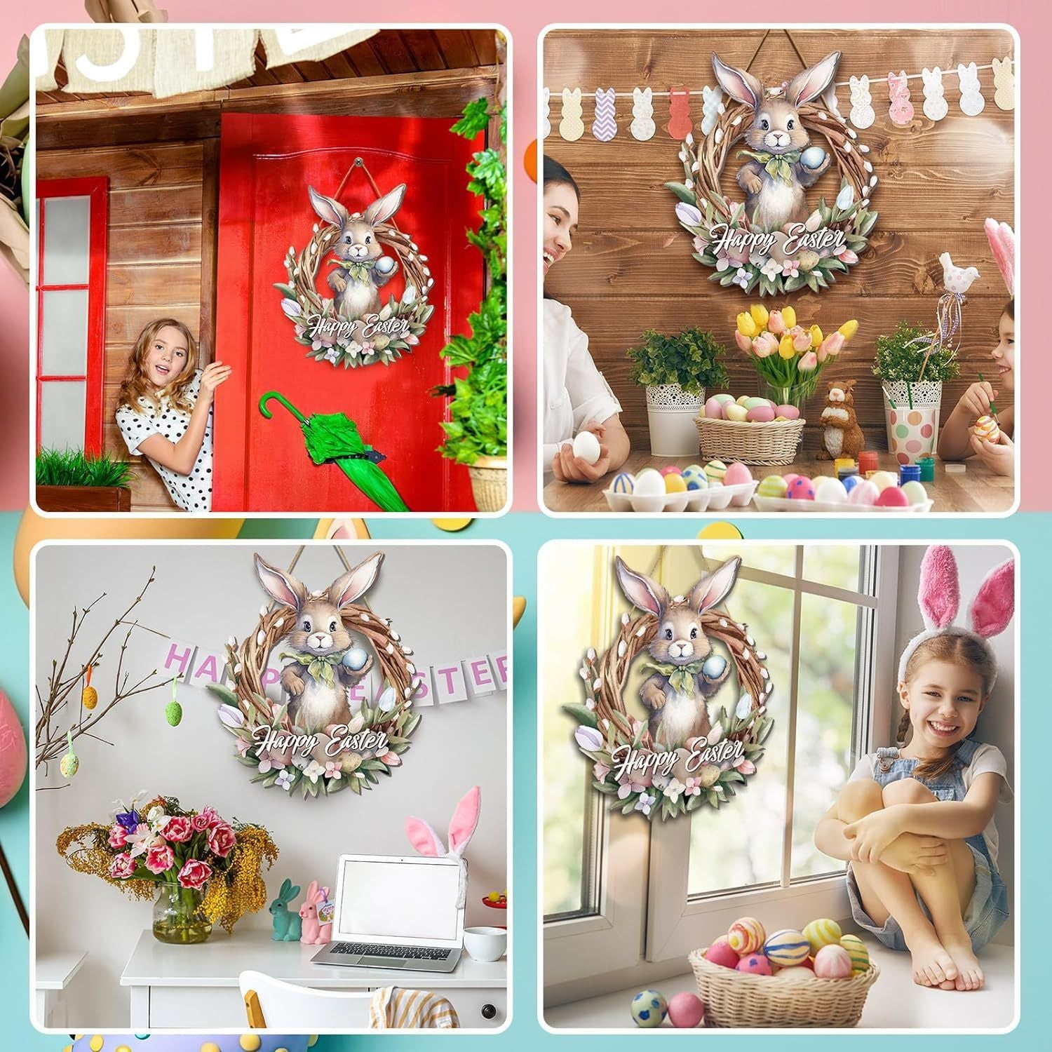 Easter Rabbit Garland Door Plate Pendant