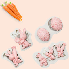 Easter Egg Bunny Fondant Cake Baking Silicone Mold