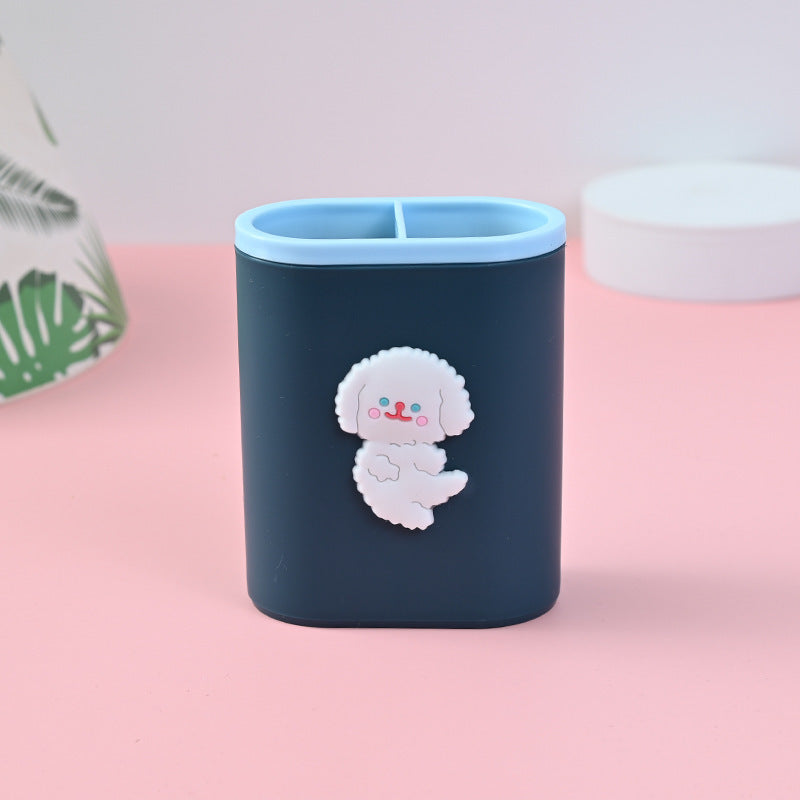 Cartoon Pen Holder Student Stationery Desktop Organizer