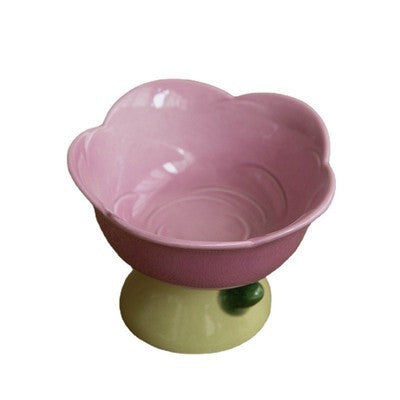 Ceramic Protection Cervical Vertebra Anti-overturningCat Dog Flower Bowl
