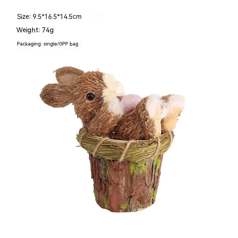 Pastoral Style Easter Rabbit Home Crafts Ornaments