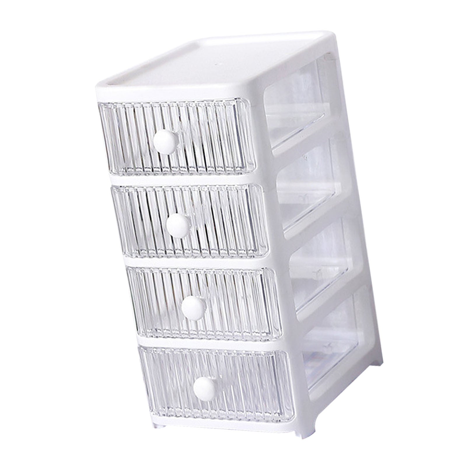 Desktop Storage Box with Drawers Multi Layers Transparent Multifunctional Stackable Desk Organizer for Home Bedroom Office 4 Layer