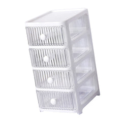 Desktop Storage Box with Drawers Multi Layers Transparent Multifunctional Stackable Desk Organizer for Home Bedroom Office 4 Layer