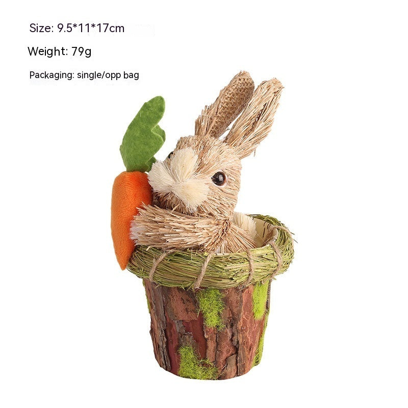 Pastoral Style Easter Rabbit Home Crafts Ornaments