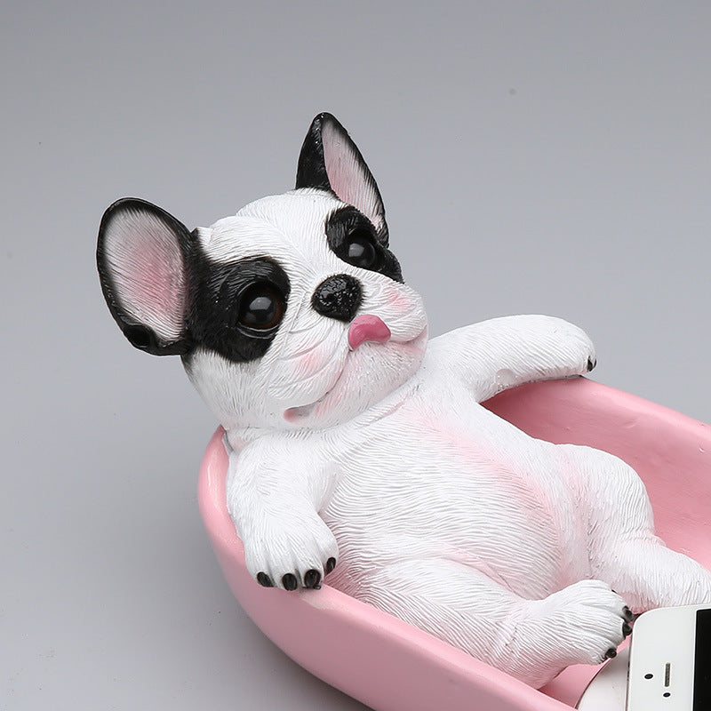 Lucky Dog Shoe Cabinet Decoration Resin Bulldog Model