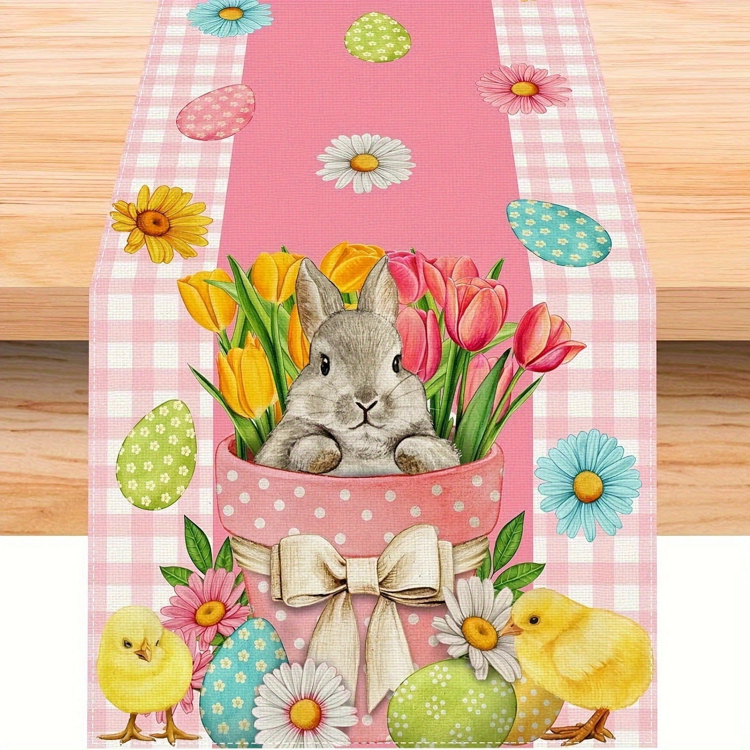 Linen Easter Rabbit Egg Restaurant Holiday Decoration Tablecloth