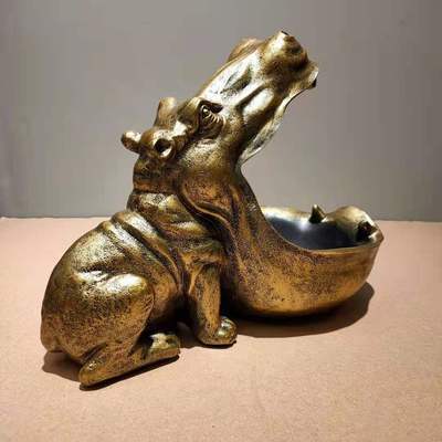 Hippo Decoration Creative Home Living Room Shoe Cabinet Sundries Organizer Ornament
