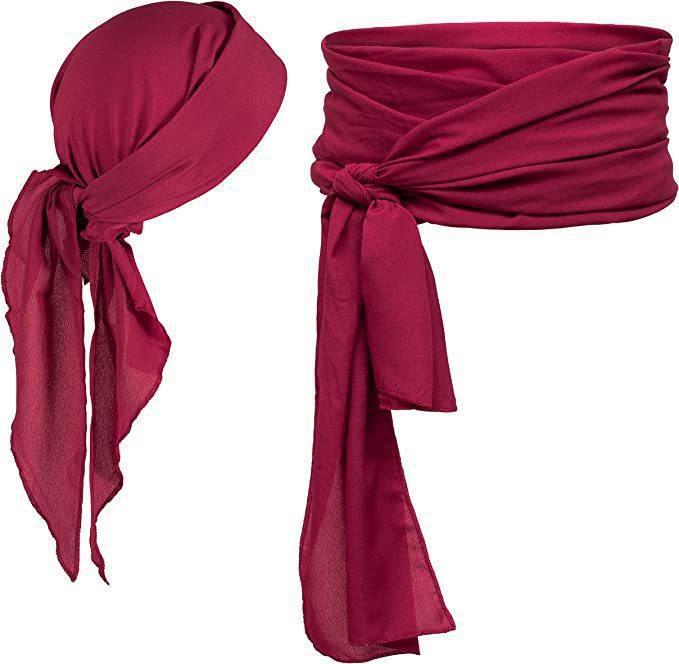 Halloween Pirate Costume Medieval Renaissance Linen Pirate Headscarf Costume Accessories