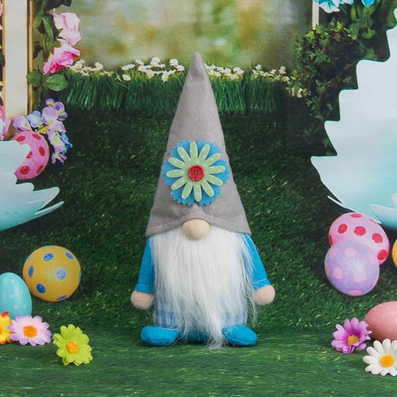 Easter Decoration Pink And Blue Plaid Doll