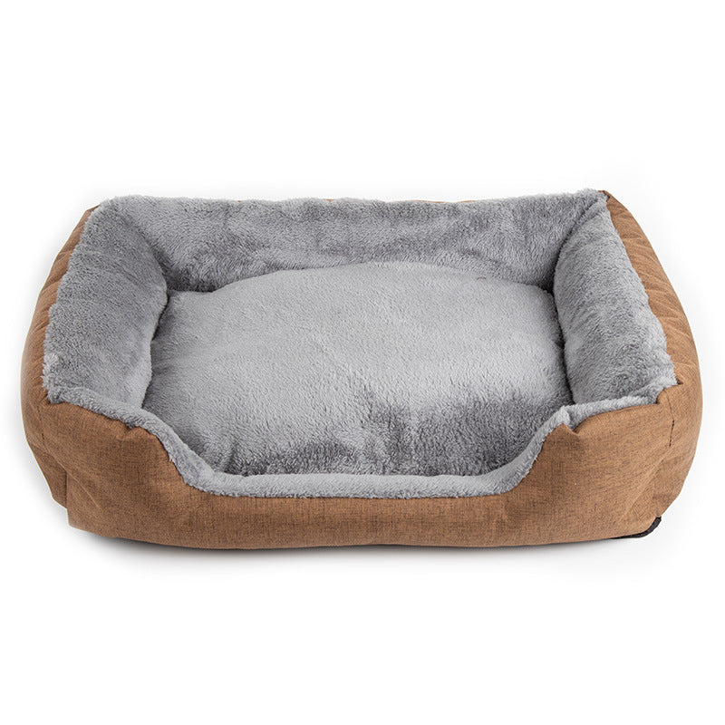 Cat And Dog Kennel Warm Plush Removable And Washable Bamboo Charcoal