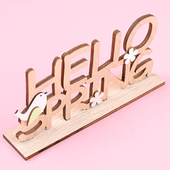 Easter Wooden Letter Plate Decoration Creative Color Letter Plate Tablecloth Decoration