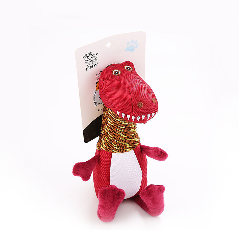 Pet Dog Chewing Sound Plush Dinosaur Toy Three-color Paper Card